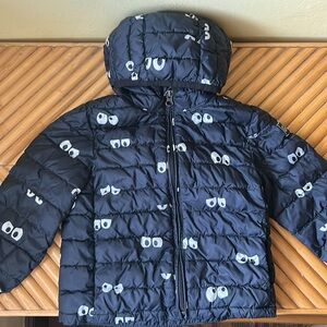 Baby Gap Lightweight spooky eyes puffer jacket  toddlers size 3T